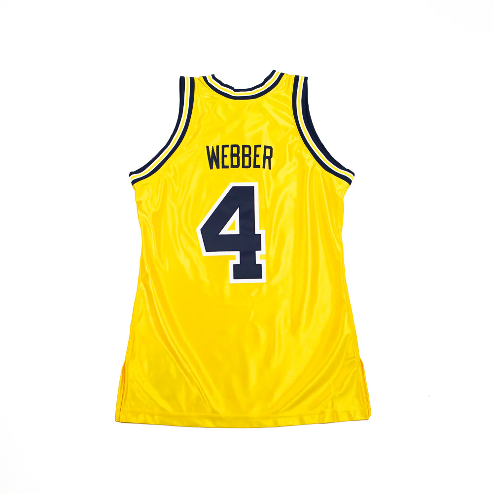 91-92 Michigan Chris Webber Authentic Jersey (Yellow) - Image 3