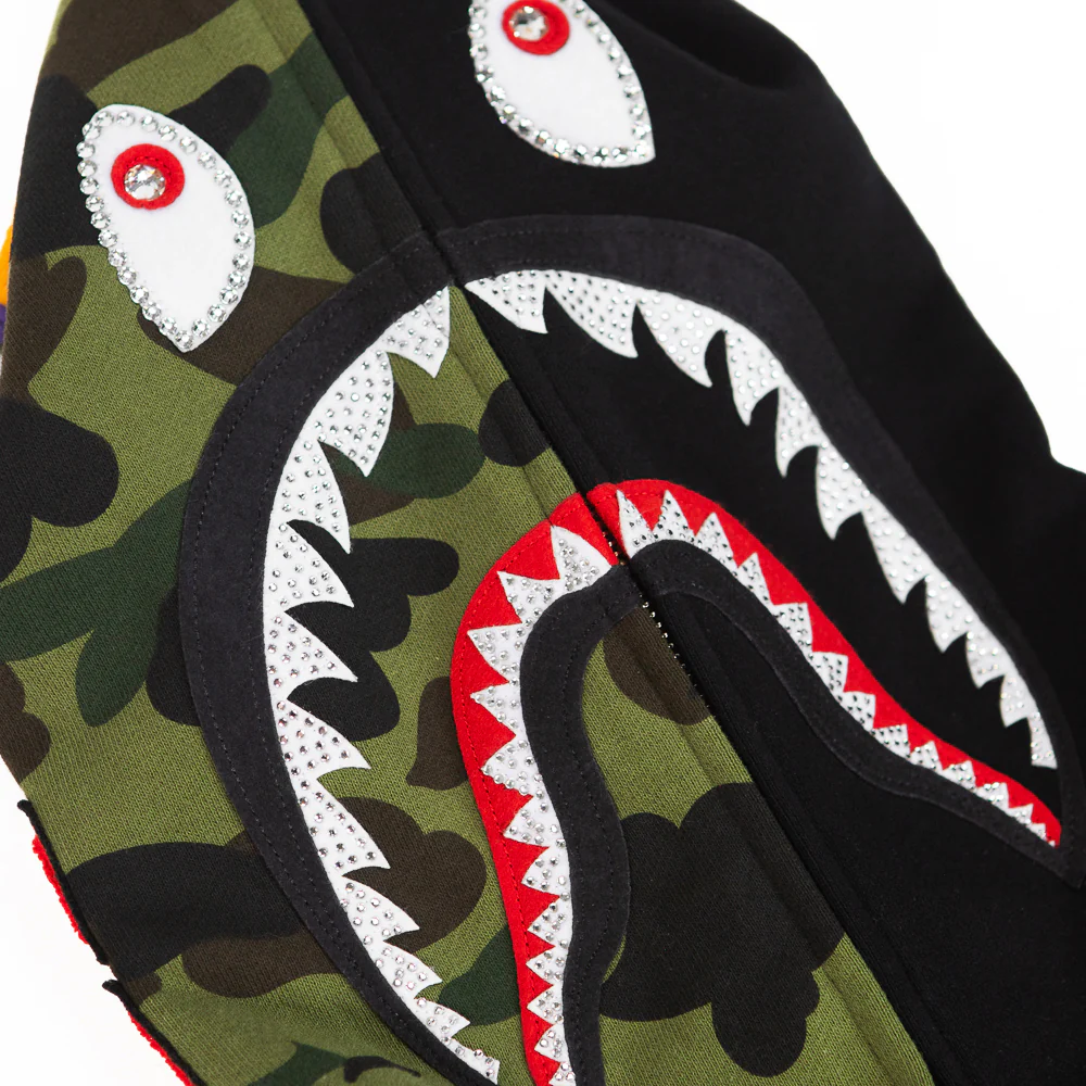 ABC Shark Bling Full Zip Hoodie (Black) - Image 3