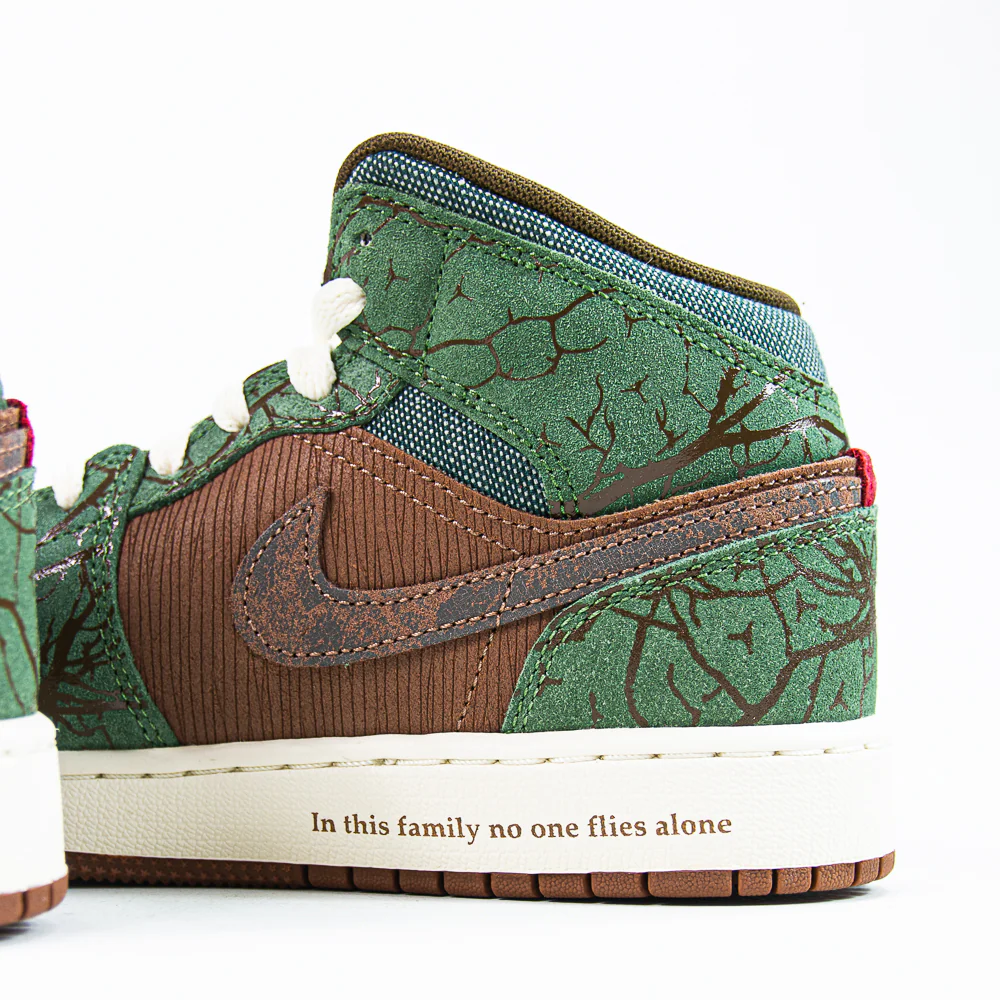 Air Jordan 1 Mid SS (GS) (Archaeo Brown/Light Olive) - Image 4