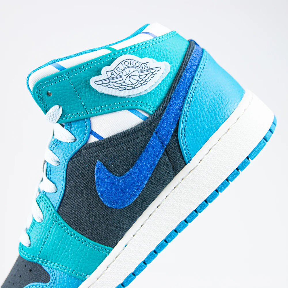 Air Jordan 1 Mid SS (GS) (Anthracite/Glacier Blue) - Image 5