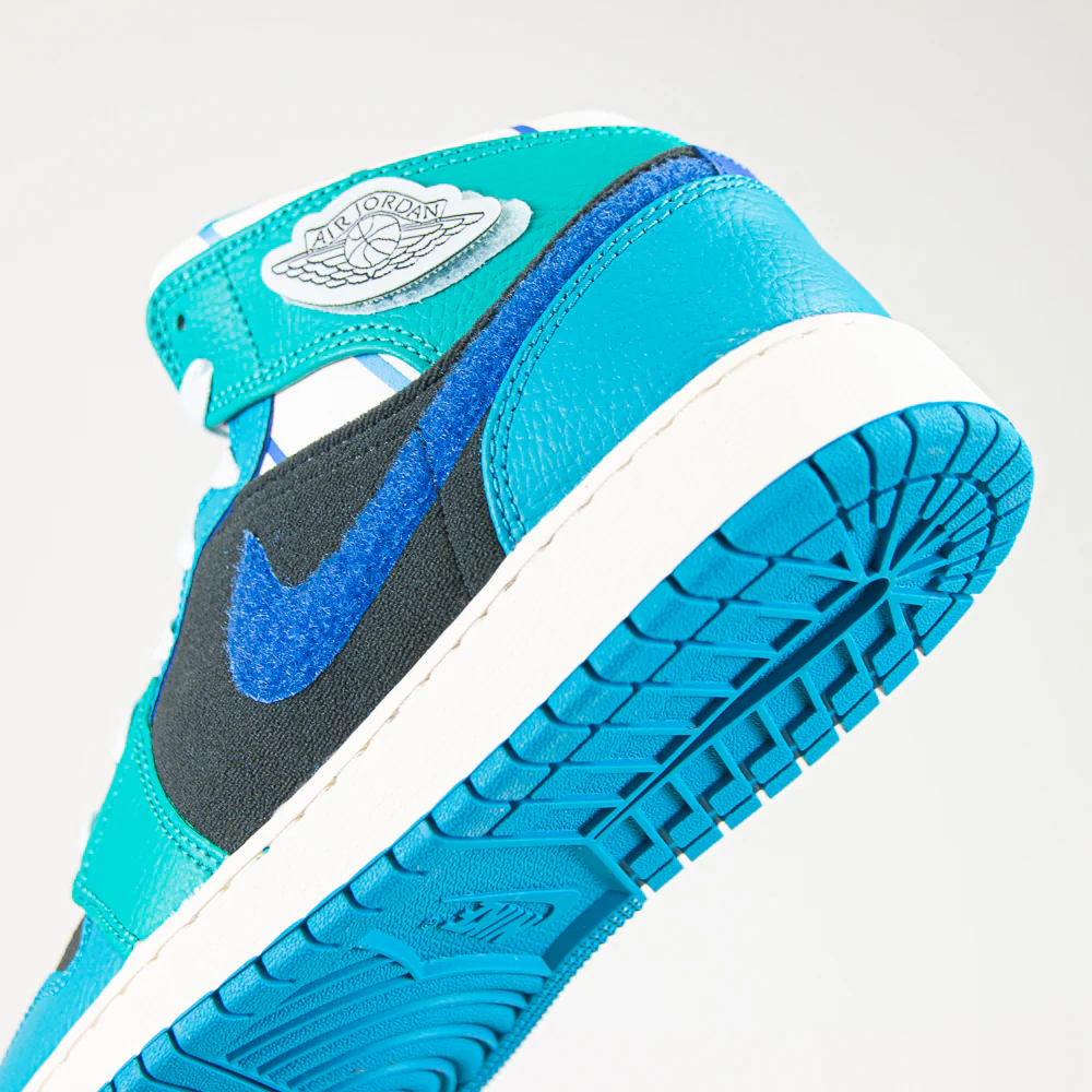 Air Jordan 1 Mid SS (GS) (Anthracite/Glacier Blue) - Image 6