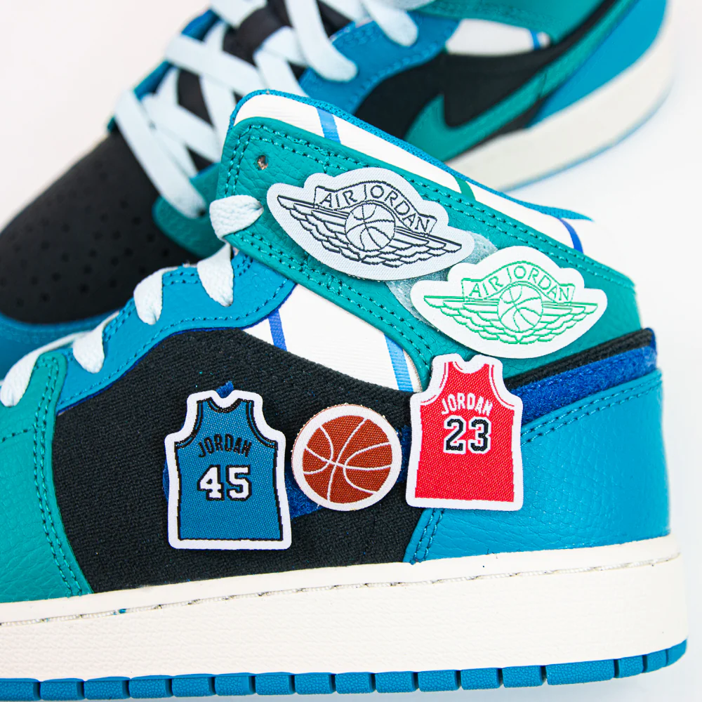 Air Jordan 1 Mid SS (GS) (Anthracite/Glacier Blue) - Image 8