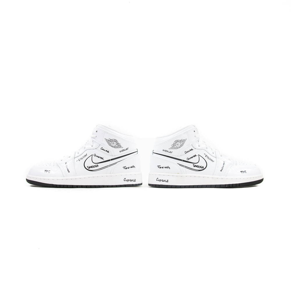 Air Jordan 1 Mid SS GS (White/Black) - Image 3