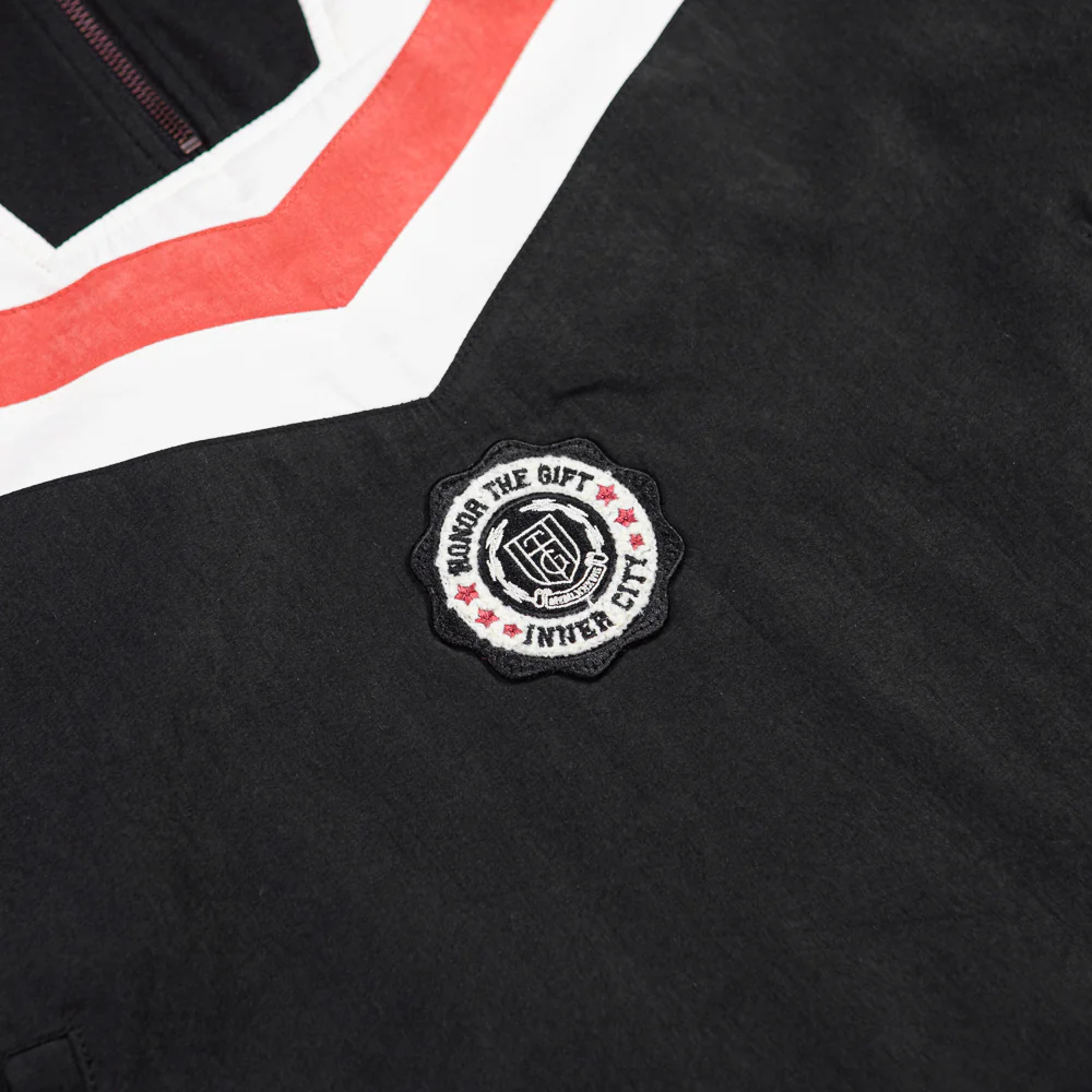 Brushed Poly Track Anorak Jacket (Black) - Image 3
