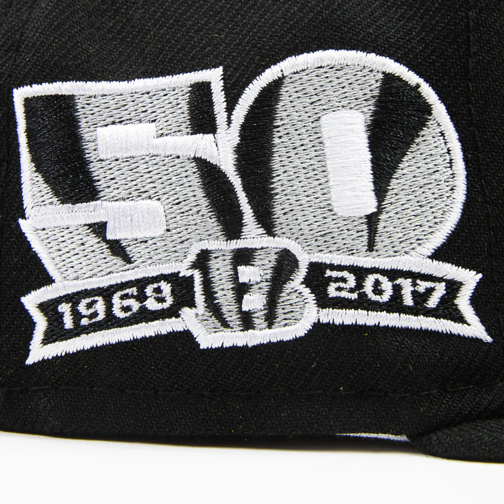Cincinnati Bengals 50th Anniversary Fitted Cap (Black/White) - Image 2