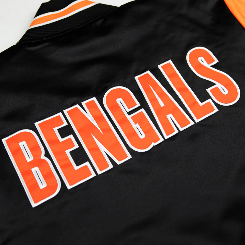 Cincinnati Bengals NFL Heavyweight Satin Jacket (Black) - Image 4