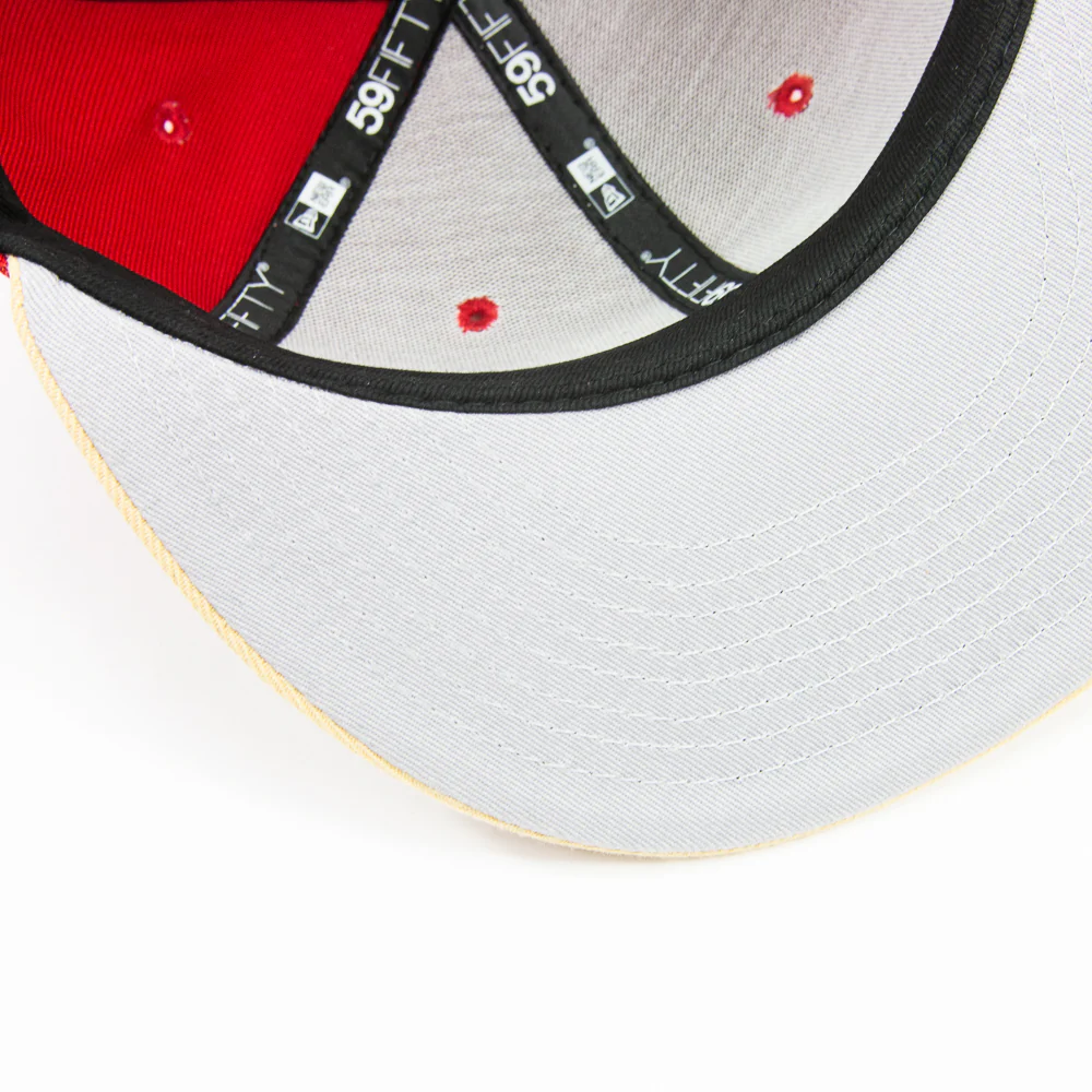 Cincinnati Reds 150th Anniversary Fitted Cap (Scarlet/Vanilla Gold) - Image 5