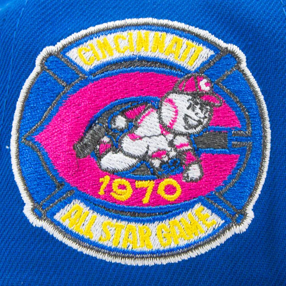 Cincinnati Reds 1970 All-Star Fitted Cap (Azure/Beetroot) - Image 4