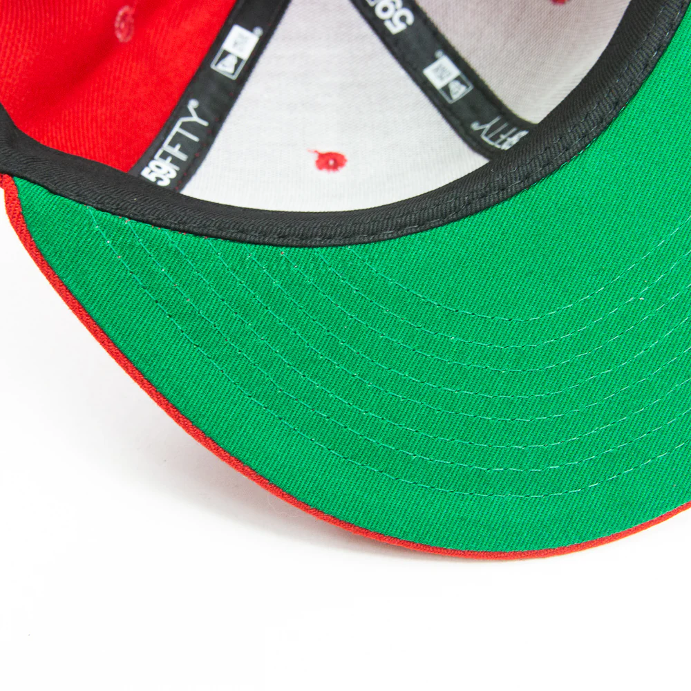 Cincinnati Reds 1975 World Series Logo History Fitted Cap (Red) - Image 5