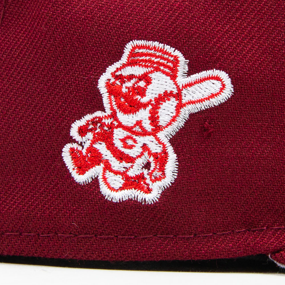 Cincinnati Reds C Font Fitted Cap (Cardinal) - Image 2