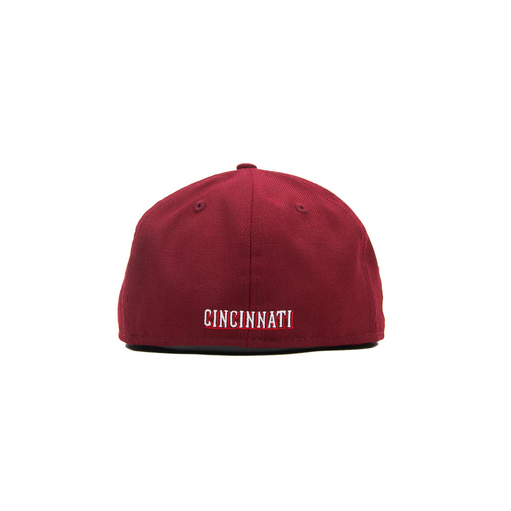 Cincinnati Reds C Font Fitted Cap (Cardinal) - Image 3