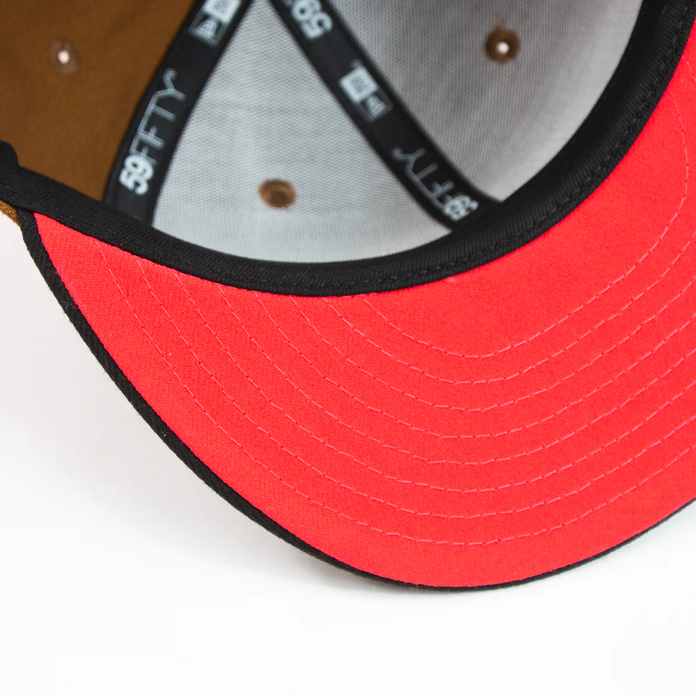 Cincinnati Reds Throwback Logo Fitted Cap (Brown/Black/Infrared) - Image 5