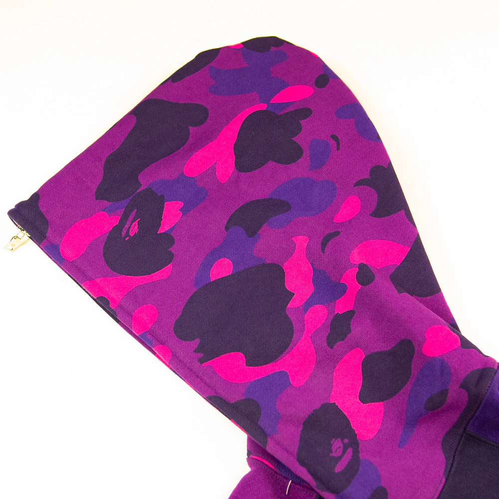 Color Camo Full Zip Hoodie Relaxed Fit (Purple) - Image 2