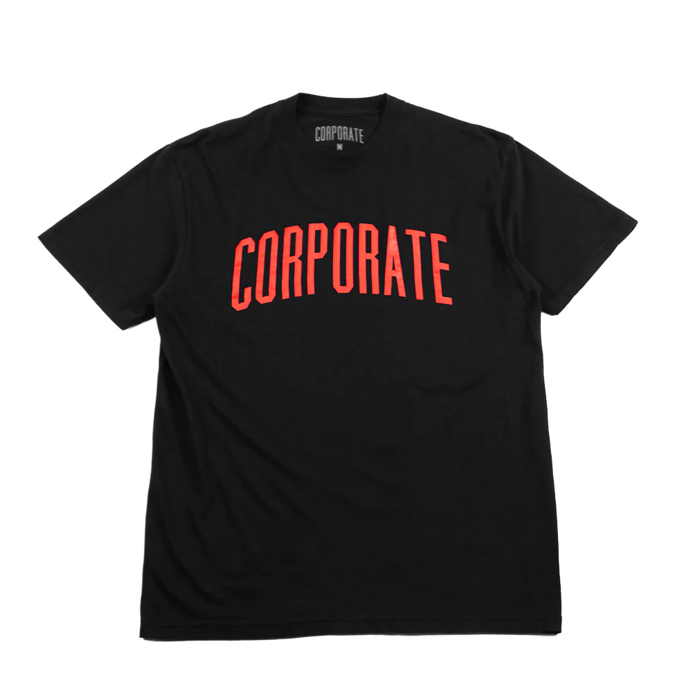 Corporate Arch Washed Tee (Black/Red)
