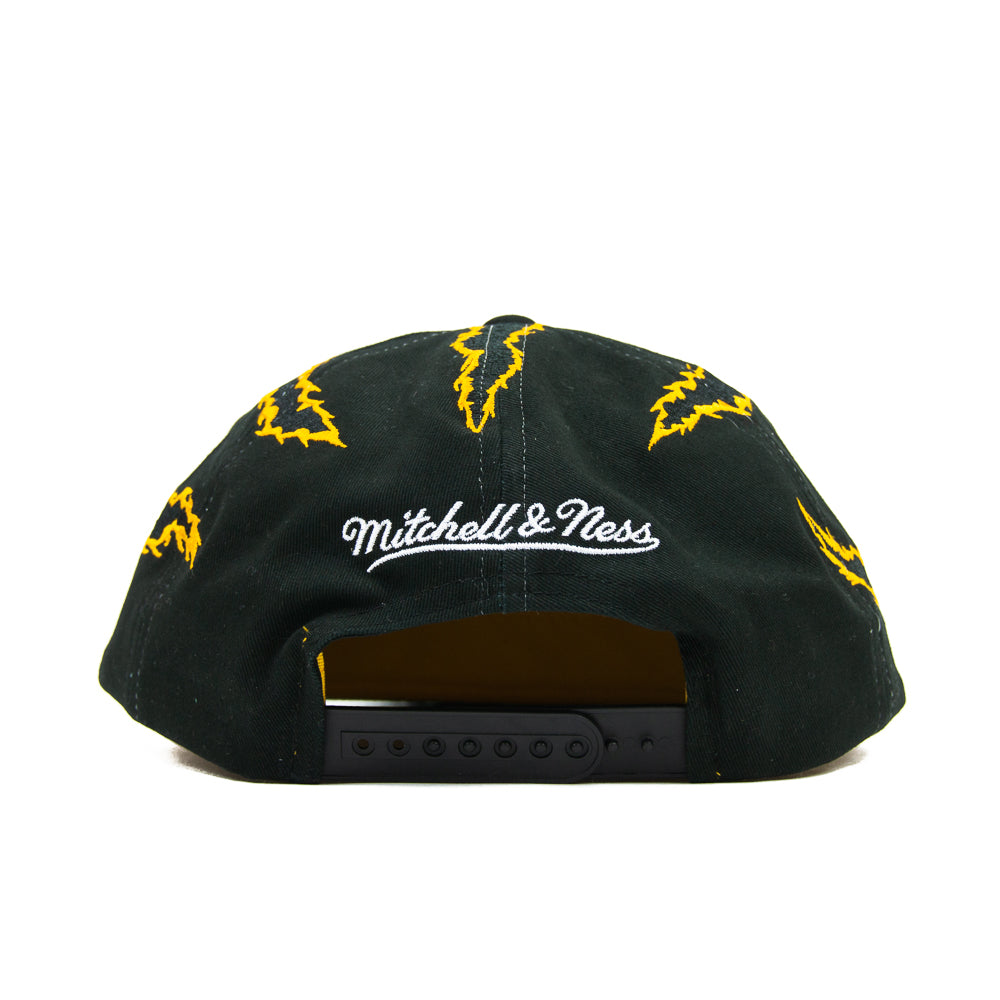 Corporate x Mitchell & Ness Seek Anniversary Snapback (Black/Citrine) - Image 4
