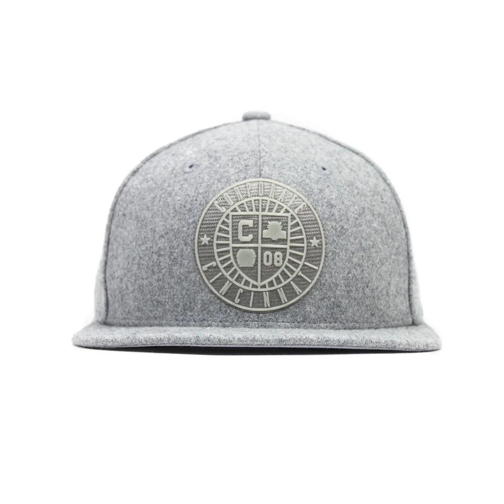 Crest Wool Fitted Cap (Grey)
