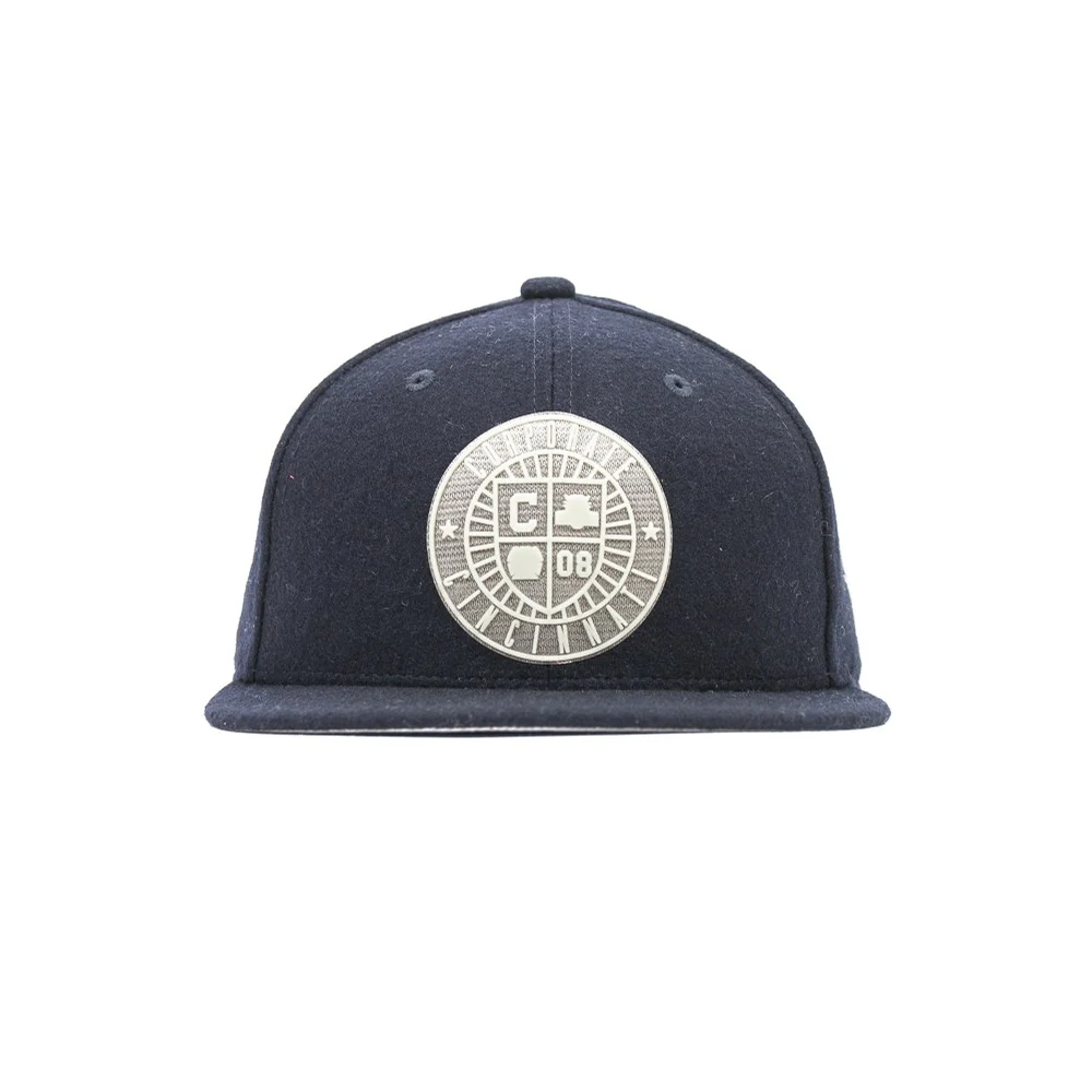 Crest Wool Fitted Cap (Navy)