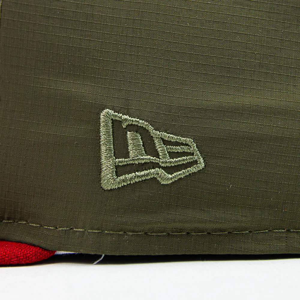 Dayton Dragons 20th Anniversary Fitted Cap (Olive Ripstop/ Red) - Image 4