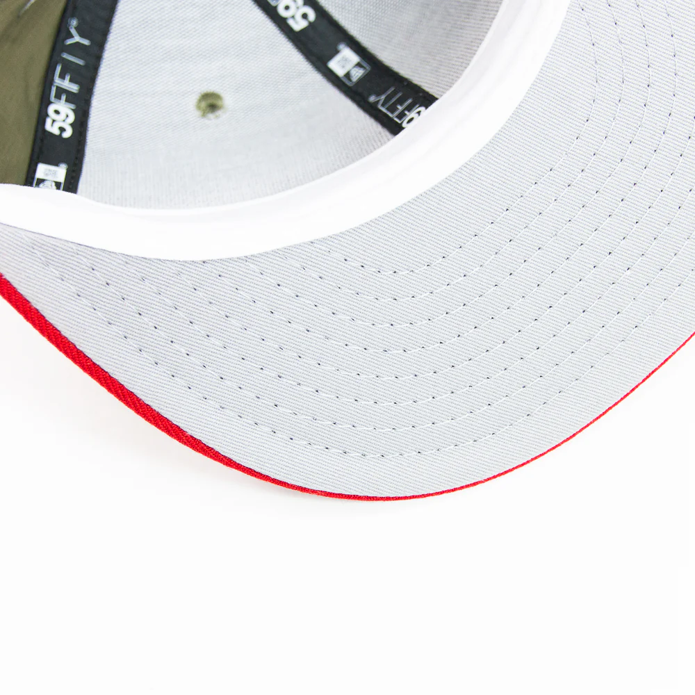 Dayton Dragons 20th Anniversary Fitted Cap (Olive Ripstop/ Red) - Image 6