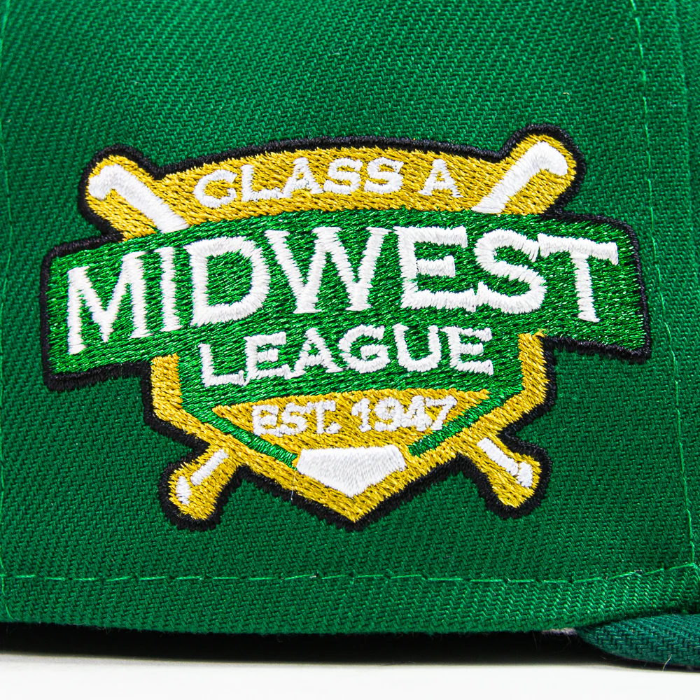 Dayton Dragons Midwest League Fitted Cap (Kelly Green/ Emerald) - Image 3
