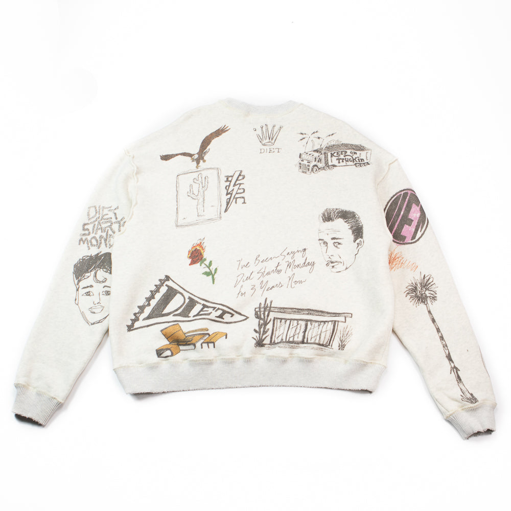 Doodle Crewneck Sweatshirt (Heather Grey) - Image 2