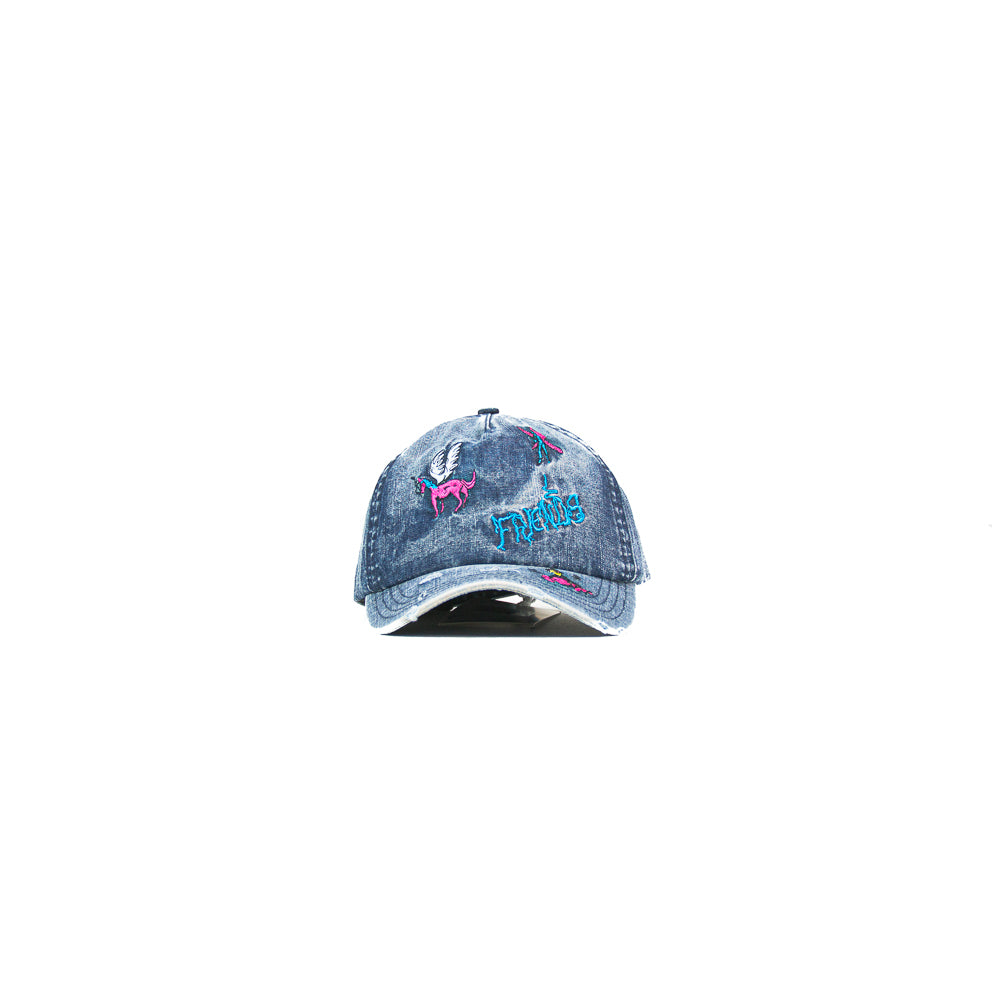 Friends Distressed Cap (Denim)