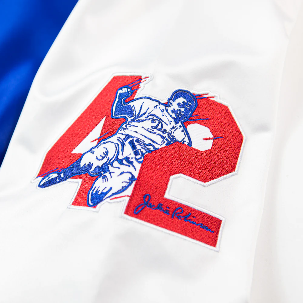 Jackie Robinson MLB Legends Satin Jacket Dodgers (Royal) - Image 3