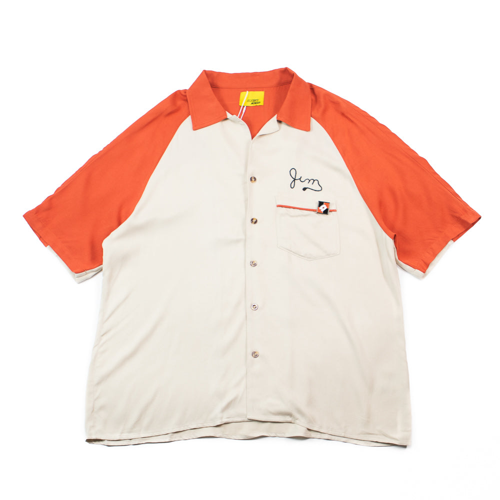 Jim Button Up Shirt (Beige/Rust)