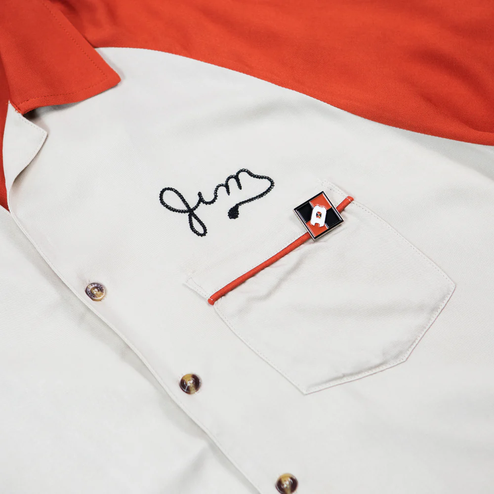 Jim Button Up Shirt (Beige/Rust) - Image 2