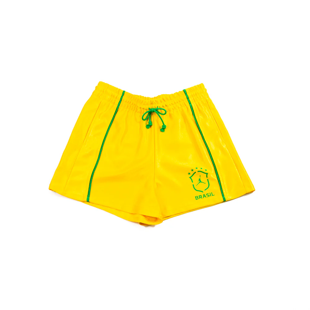 Jordan Brooklyn Women's Knit Brazil Shorts (Varsity Maize/Lucky Green)