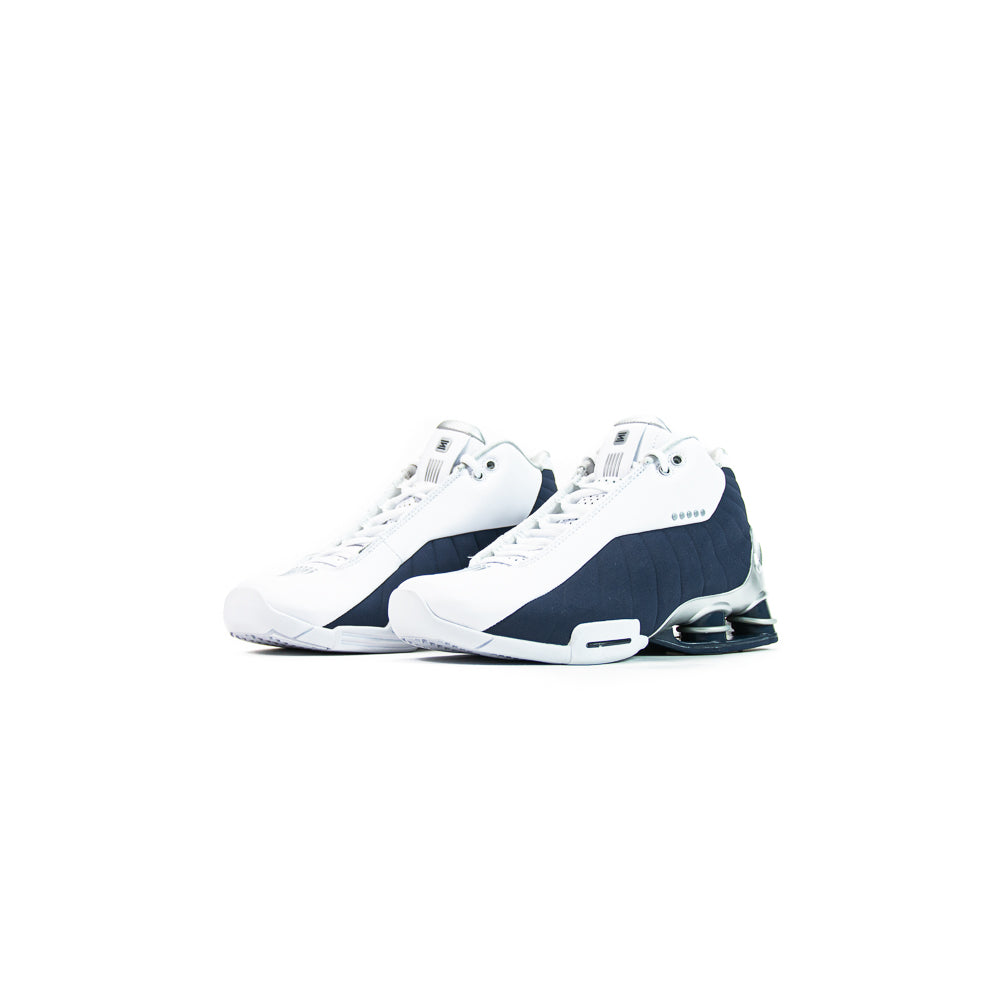 Nike Shox BB4 (White/Midnight Navy-Metallic Silver) - Image 2