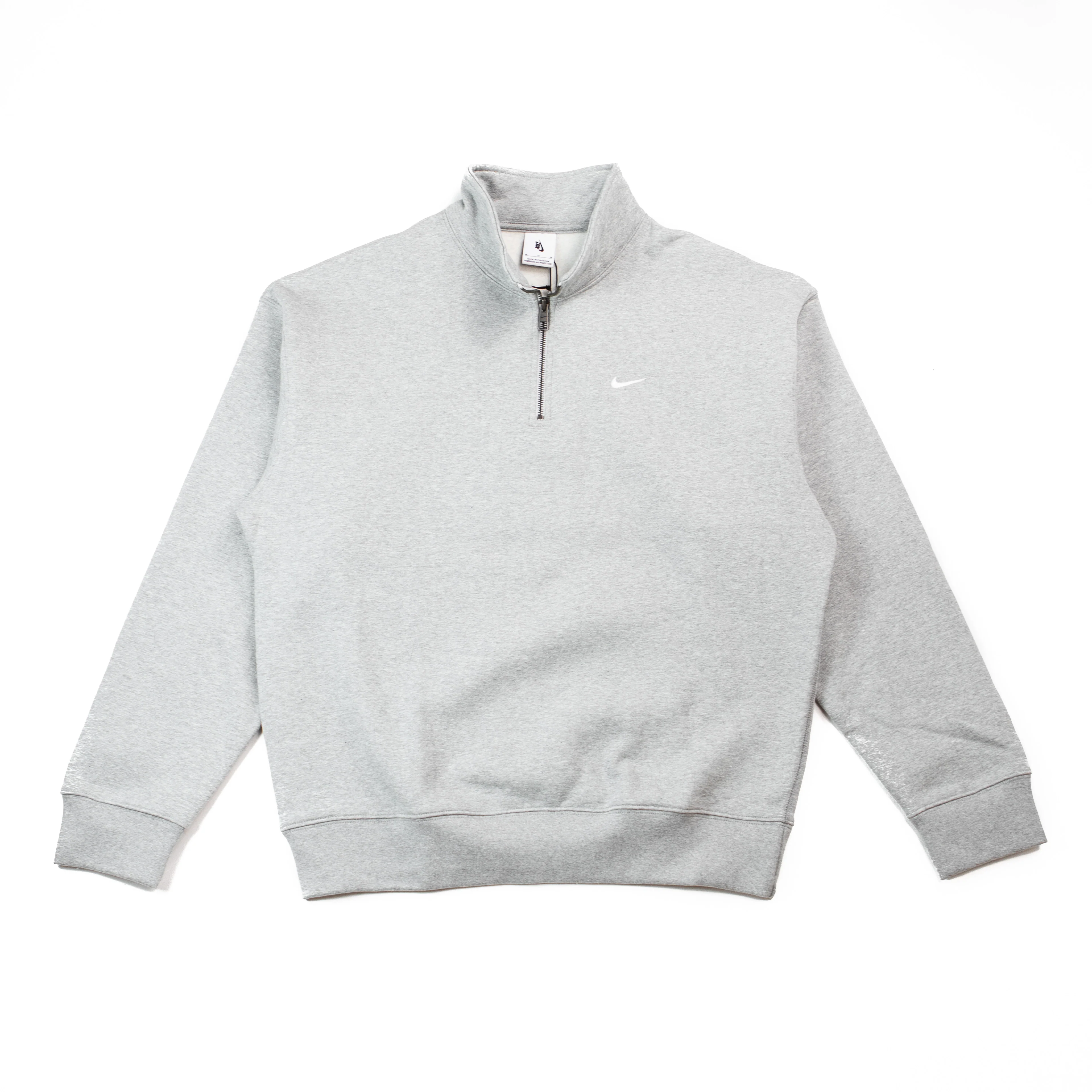 Nike Solo Swoosh 1/4 Zip Top (Dk. Heather Grey/White)