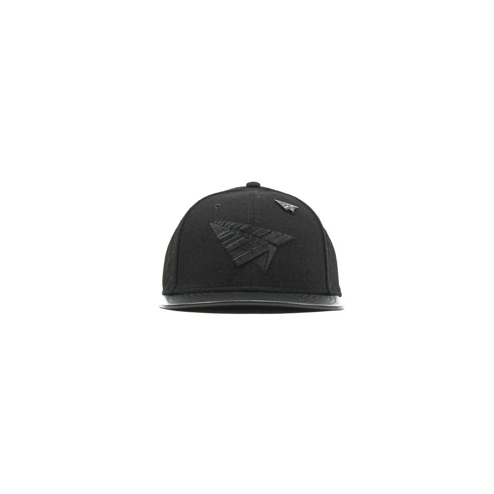 Original Crown Melton Wool & Leather Strapback (Triple Black)