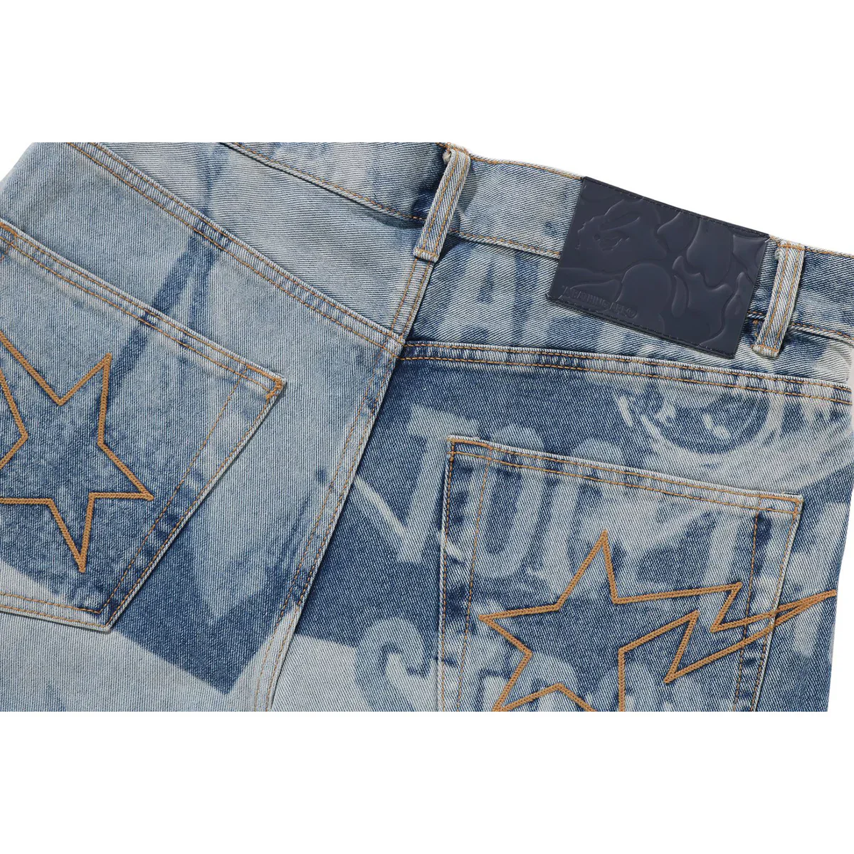 OVERALL LASERED LOOSE FIT 13 OZ DENIM PANTS - Image 2