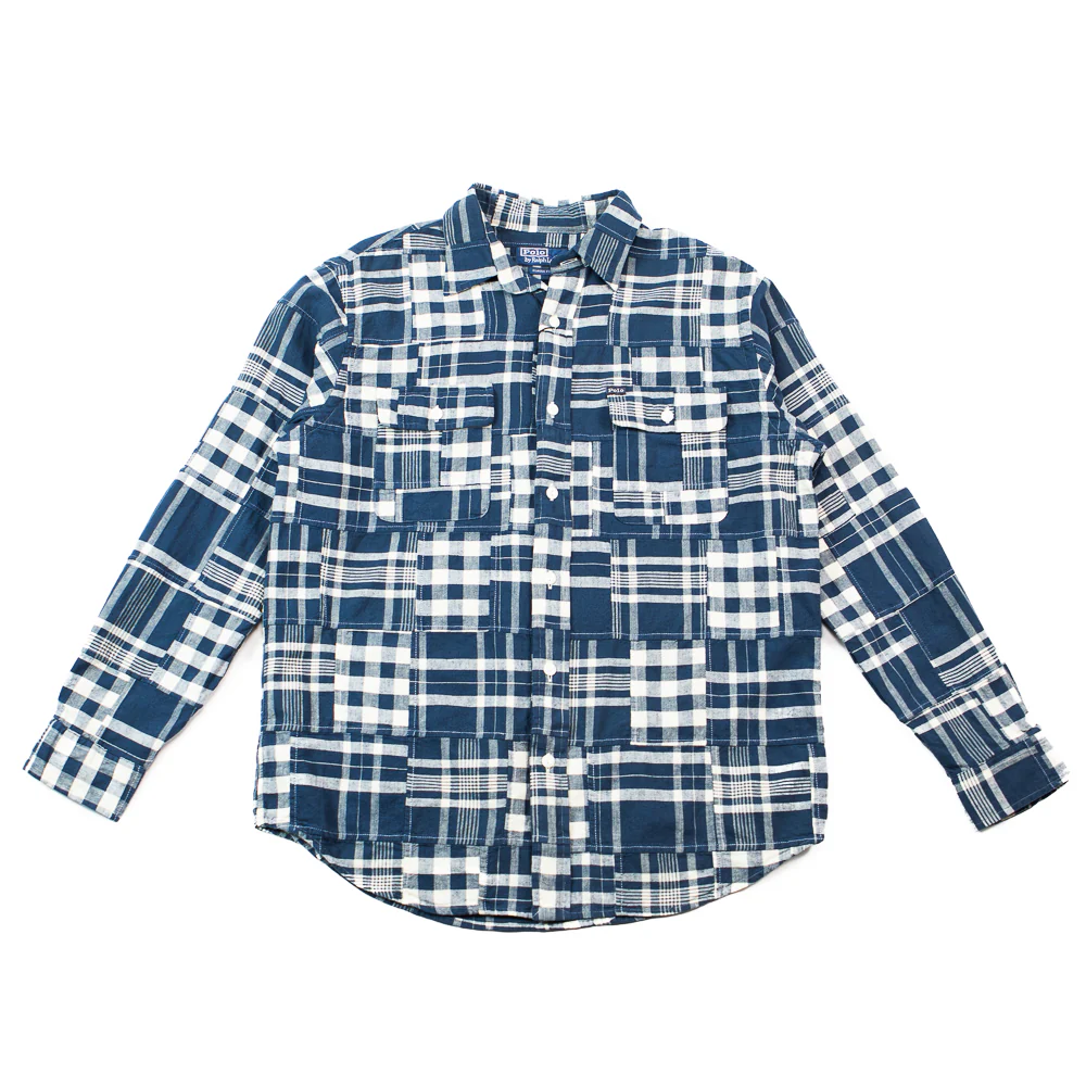 Patchwork Whitfield Work Shirt (Navy Patchwork)