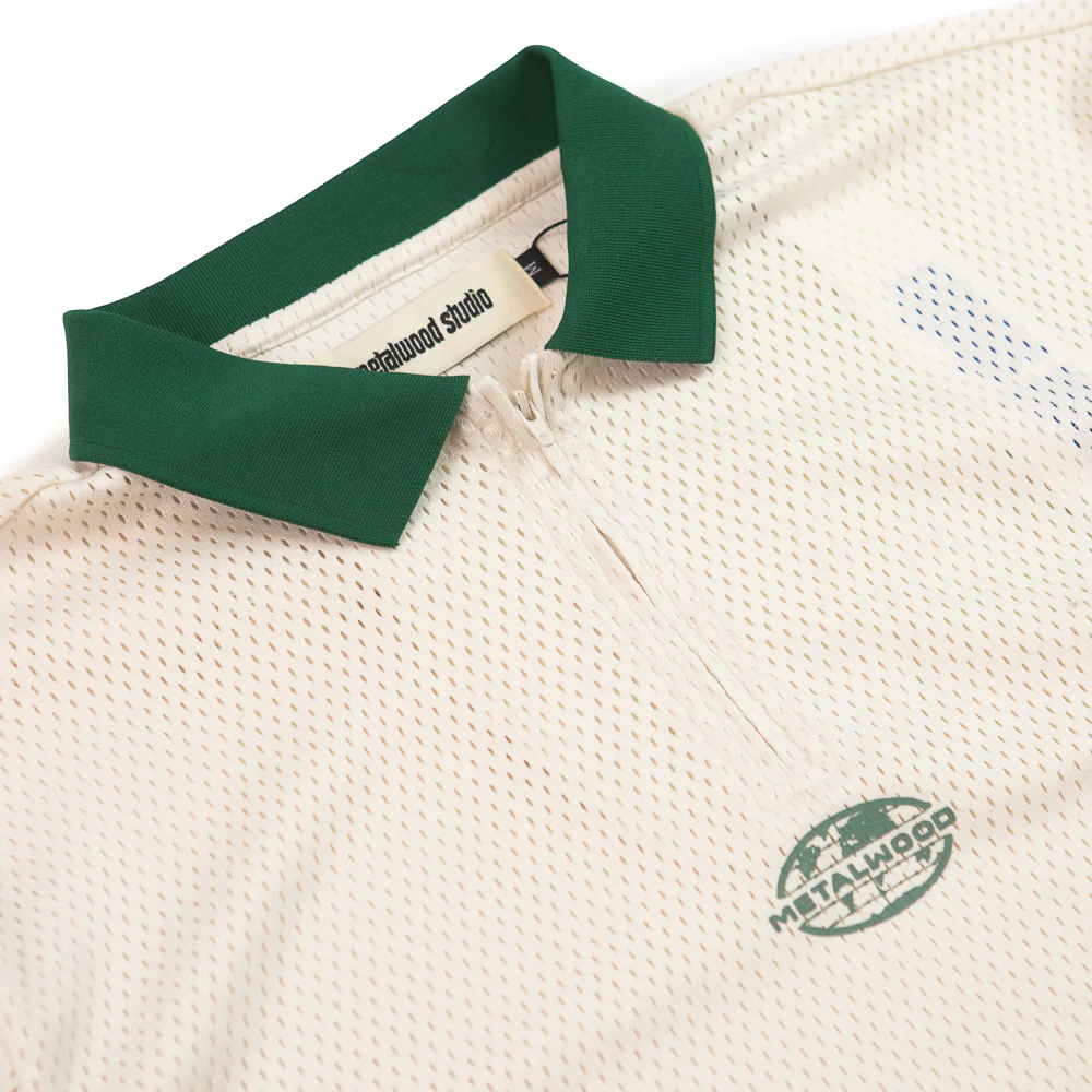 Quarter Zip Jersey Polo (Natural) - Image 2