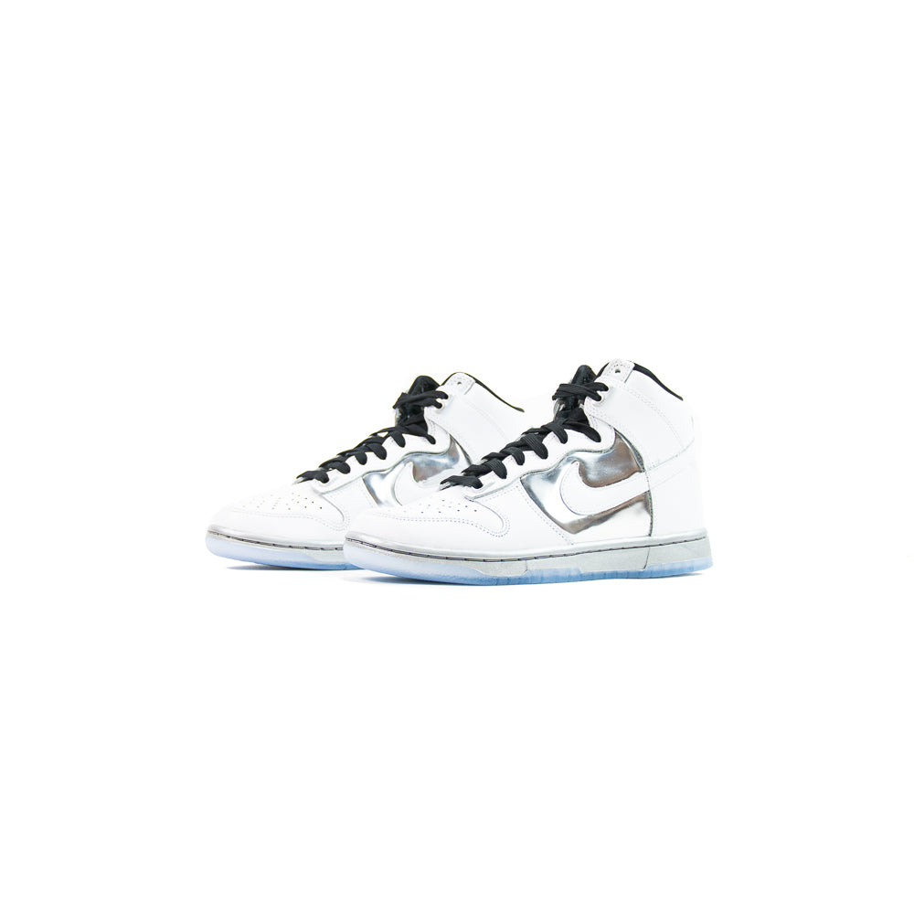 W Dunk High SE (White/White-Metallic Silver) - Image 2