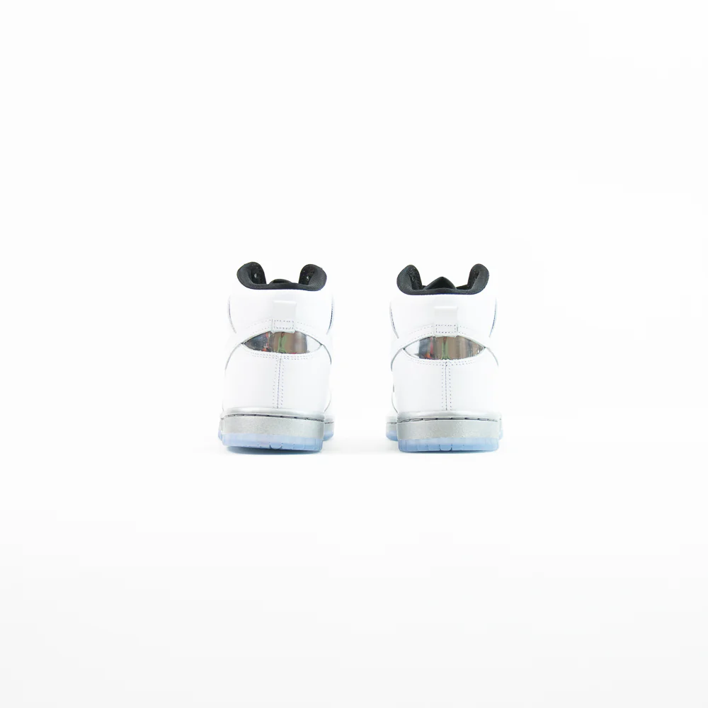 W Dunk High SE (White/White-Metallic Silver) - Image 3