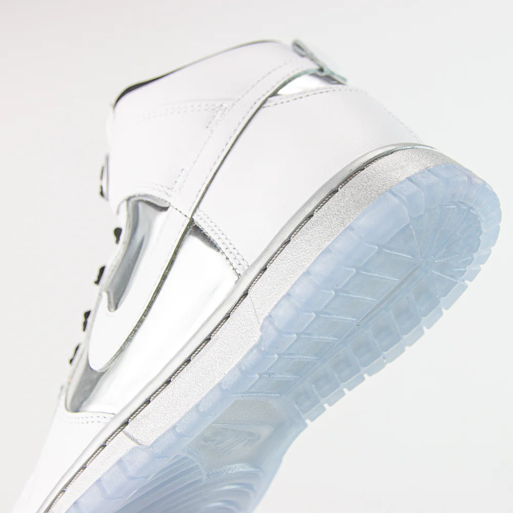 W Dunk High SE (White/White-Metallic Silver) - Image 6