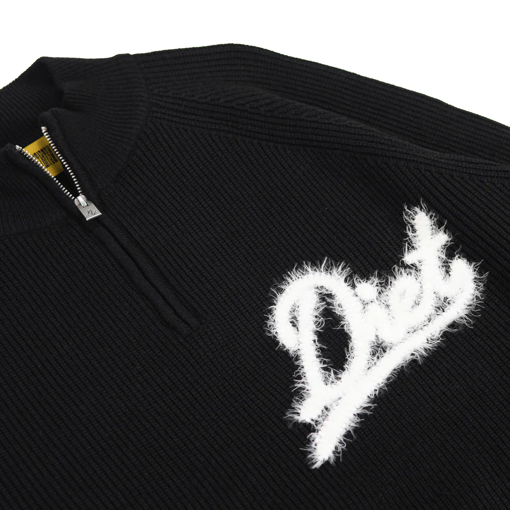 Waffle Knit Pullover (Black) - Image 2